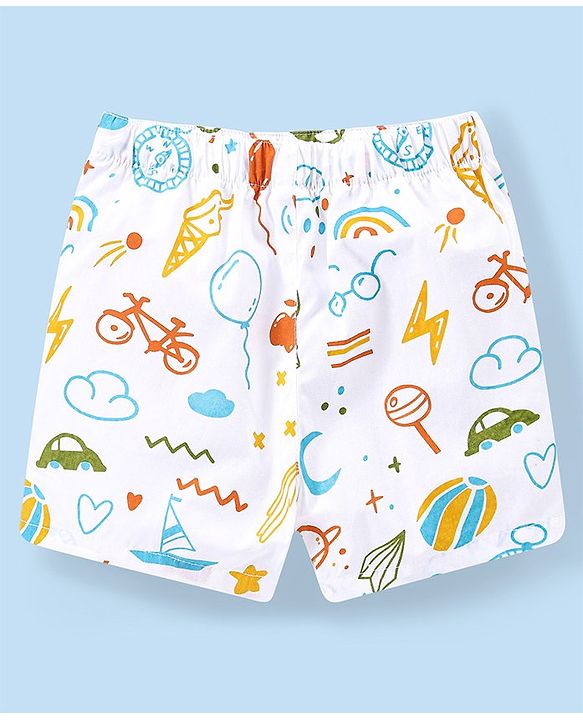 Babyhug Cotton Woven Lion Printed Boxers Pack of 3 - Multicolour