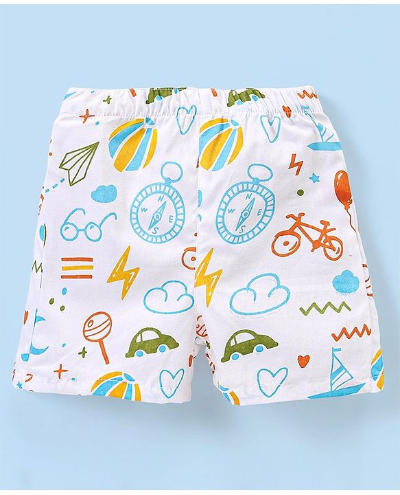 Babyhug Cotton Woven Lion Printed Boxers Pack of 3 - Multicolour