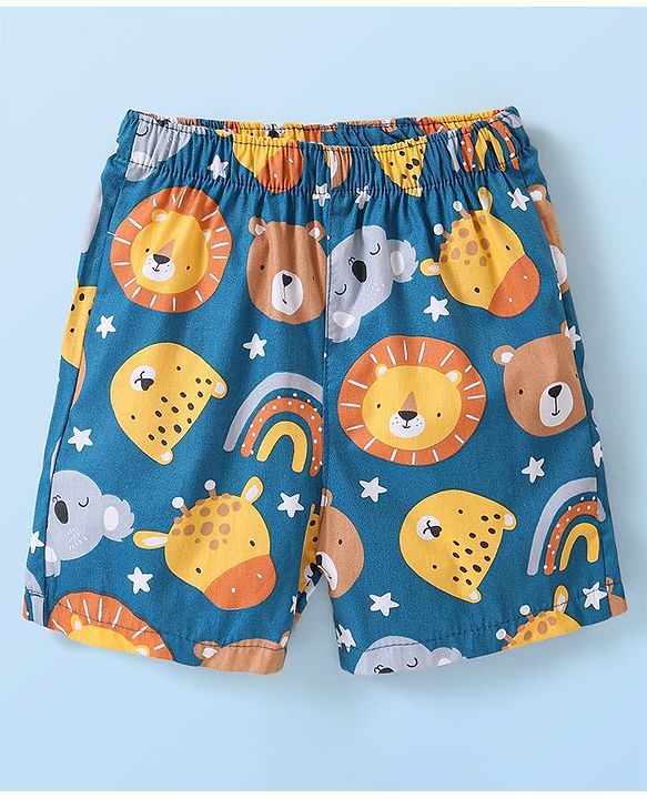 Babyhug Cotton Poplin Boxers Animal & Vehicle Print Pack of 3 - Multicolour