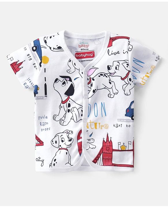 Babyhug Disney Cotton Half Sleeves Jhablas With 101 Dalmatians Print Pack of 3 - Multicolour