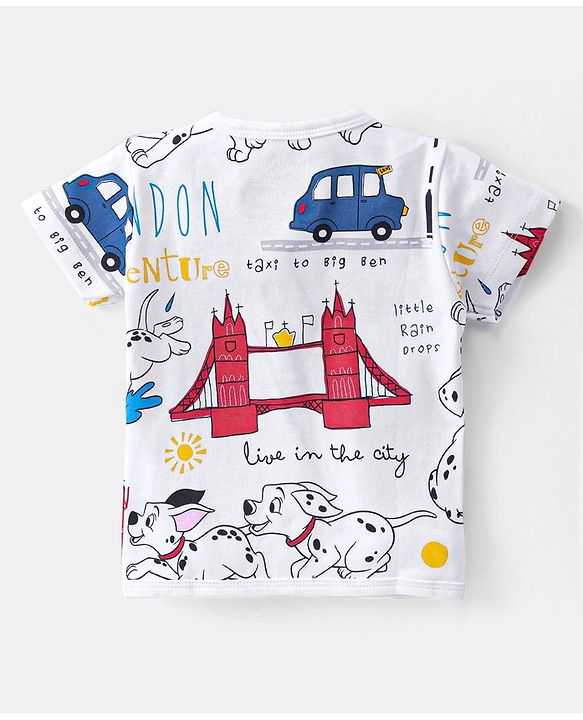 Babyhug Disney Cotton Half Sleeves Jhablas With 101 Dalmatians Print Pack of 3 - Multicolour