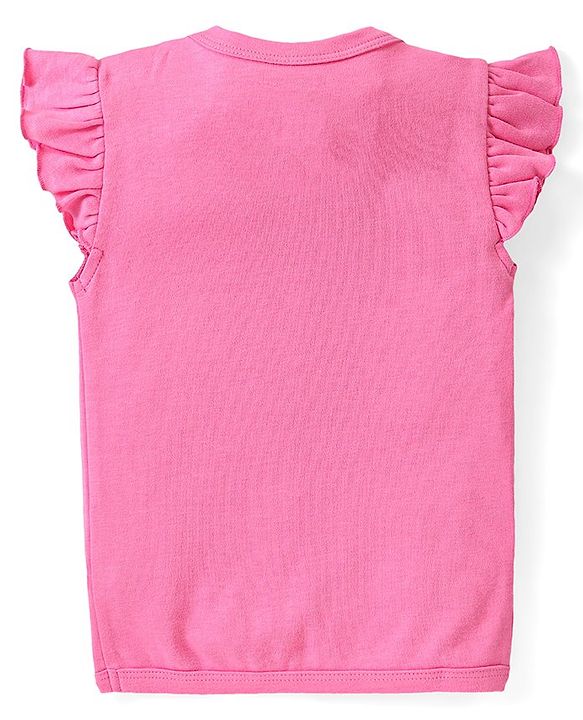 Babyhug Disney Cotton Frill Sleeves Jhablas Winnie The Pooh Print Pack of 3 - Pink & Red