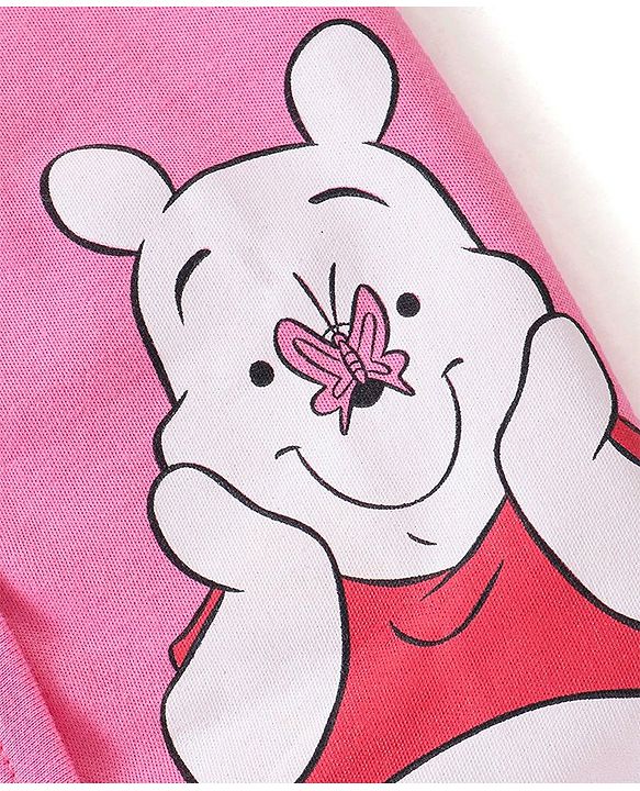 Babyhug Disney Cotton Frill Sleeves Jhablas Winnie The Pooh Print Pack of 3 - Pink & Red