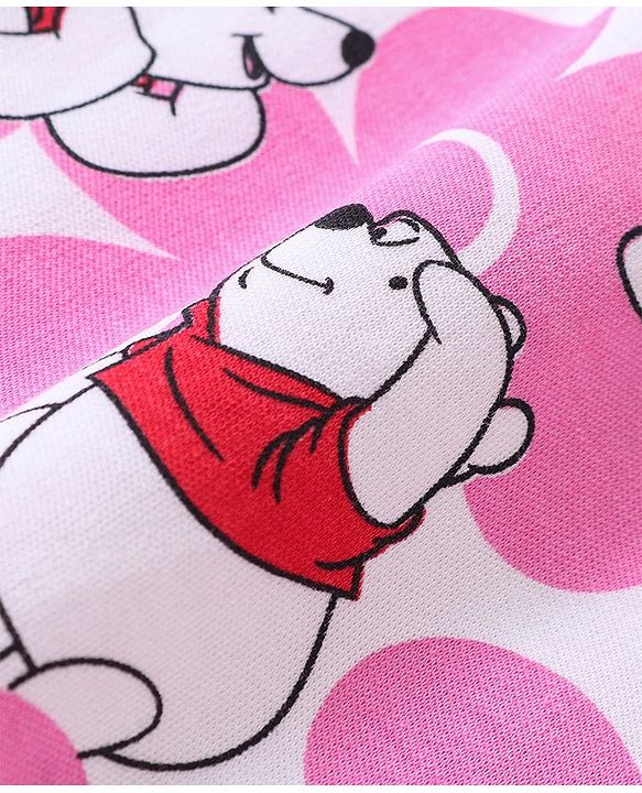 Babyhug Disney Cotton Frill Sleeves Jhablas Winnie The Pooh Print Pack of 3 - Pink & Red
