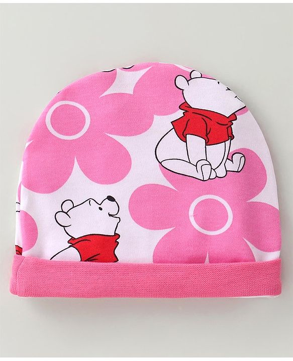 Babyhug Disney Cap Mitten & Booties With Winnie the Pooh Graphics - White