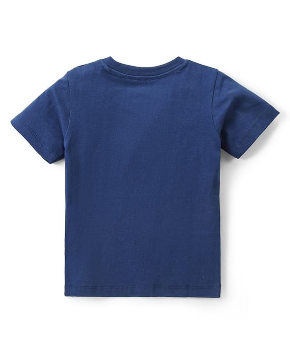 Babyhug Disney Cotton Knit Half  Sleeves T- Shirt With The Lion King Print - Navy Blue