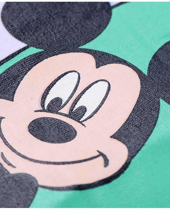 Babyhug Disney Cotton Knit Half Sleeves Polo T-Shirt with Mickey Mouse Graphics - White