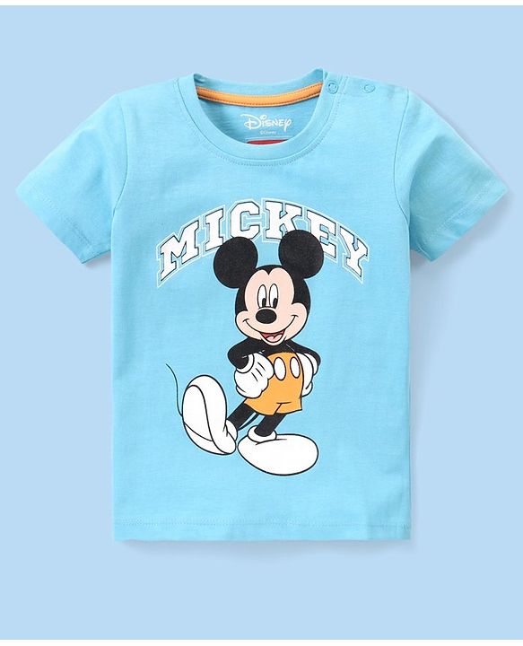 Babyhug Disney Cotton Knit Half Sleeves T-Shirt Mickey Mouse Graphics Pack of 3 - Multicolor