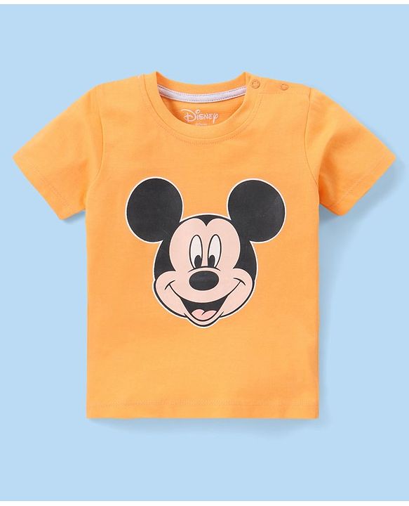 Babyhug Disney Cotton Knit Half Sleeves T-Shirt Mickey Mouse Graphics Pack of 3 - Multicolor