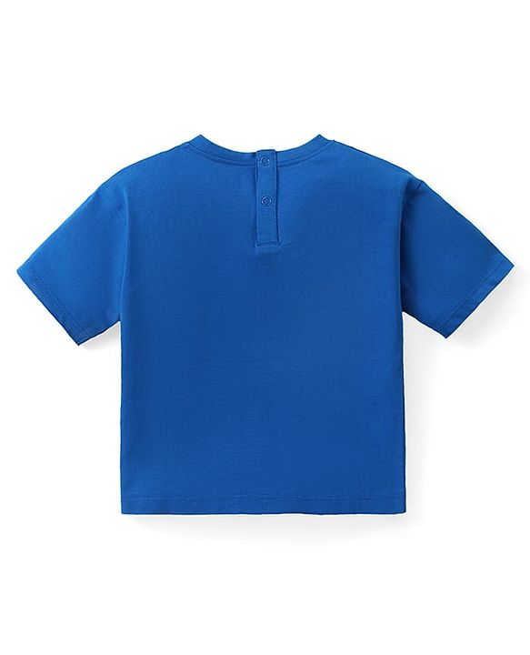 Babyhug Disney Cotton Knit Half Sleeves T-Shirt with Minnie Mouse Graphics - Blue