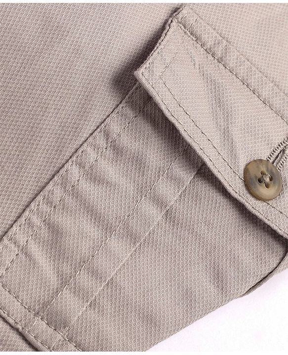 Pine Kids Full Length Stretchable  Trouser with Cargo Pockets Solid Colour - Beige