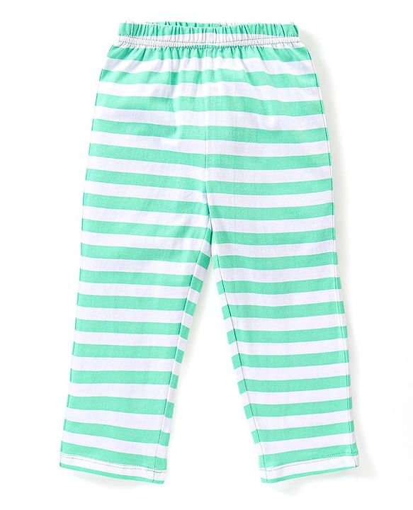 Babyhug Cotton Knit Half Sleeves Lion & Tiger Printed Night Suit - Green