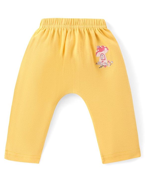 Babyhug Cotton Knit Full Length Diaper Leggings With Floral Print Pack Of 3 - Multicolor