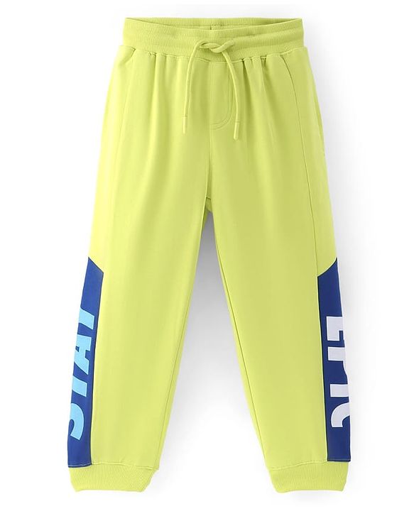 Pine Kids Knit Full Length Lounge  Pant Text Print - Green