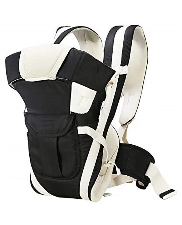 Zyamalox Elite 4 in 1 Baby Carrier Comfortable Head Support Buckle Straps Sturdy Design Upgraded Breathable Air Fabric Ergonomic Cushion Padding for Optimal Baby Comfort Black Online in India Buy at B...