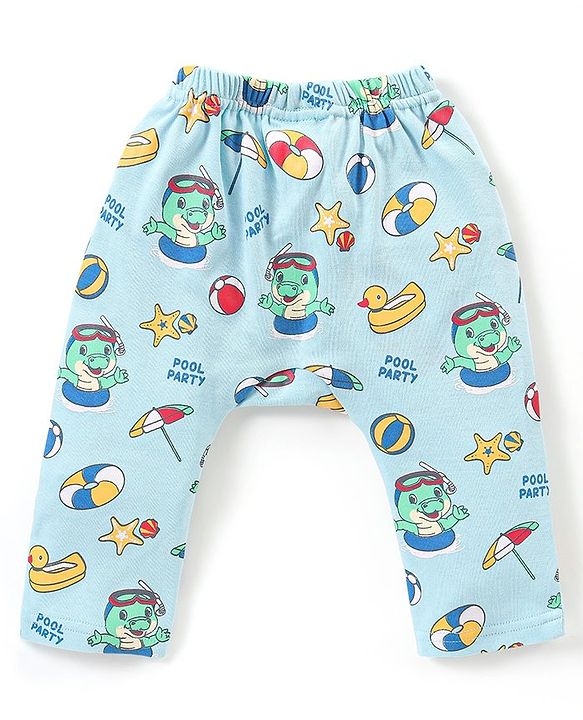 Babyhug Interlock Full Length Diaper Leggings Animal Print Pack of 3 - Multicolour
