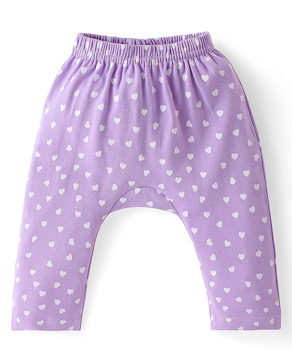 Babyhug Cotton Knit Full Length Diaper Leggings with Heart & Rainbow Print Pack of 3 - Multicolour