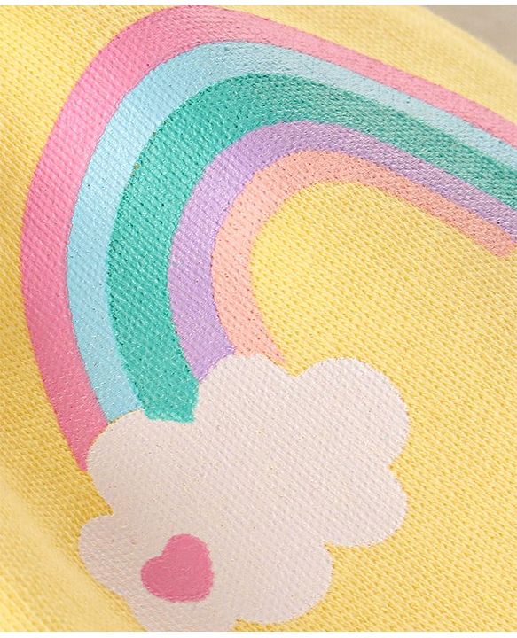 Babyhug Cotton Knit Full Length Diaper Leggings with Heart & Rainbow Print Pack of 3 - Multicolour