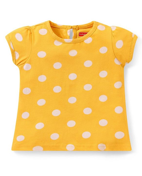 Babyhug 100% Cotton Knit Half Sleeves Top Polka Dot Pack of 3 - Multicolor