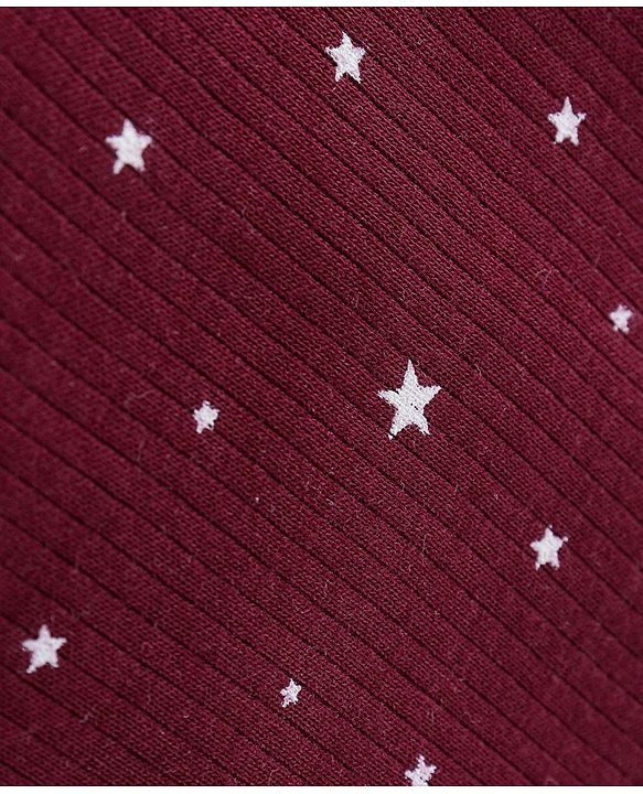 Babyhug Full Sleeves Vest Pullover &  Thermal Wear Pant Star Print Pack Of 3 - Maroon