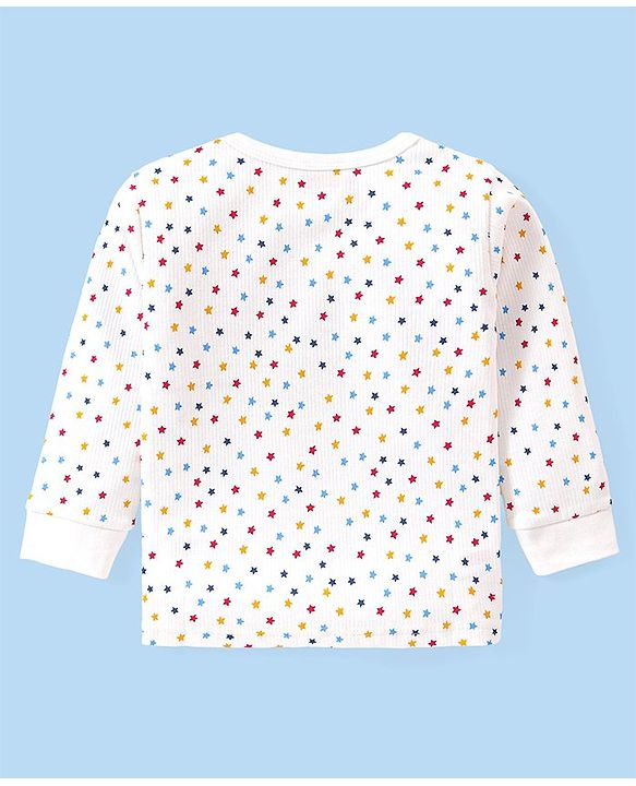 Babyhug Full Sleeves Vest Pullover & Bottom Thermal Wear Combo Star Print Pack Of 3 - Off White
