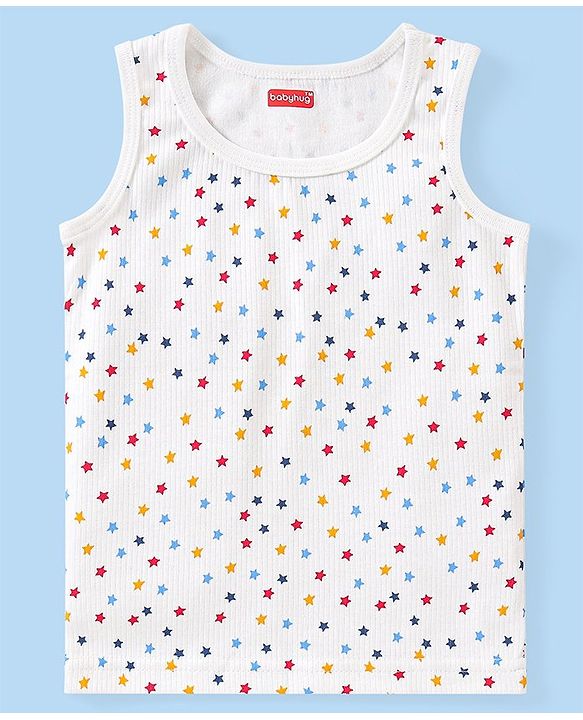 Babyhug Full Sleeves Vest Pullover & Bottom Thermal Wear Combo Star Print Pack Of 3 - Off White