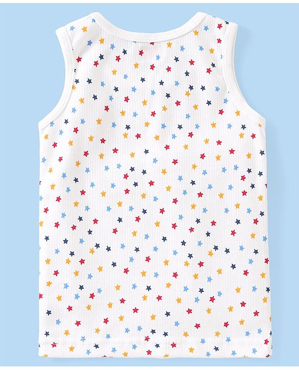 Babyhug Full Sleeves Vest Pullover & Bottom Thermal Wear Combo Star Print Pack Of 3 - Off White