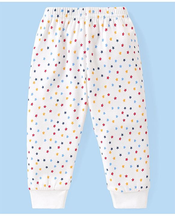 Babyhug Full Sleeves Vest Pullover & Bottom Thermal Wear Combo Star Print Pack Of 3 - Off White
