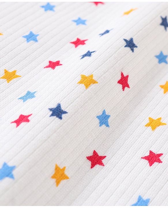 Babyhug Full Sleeves Vest Pullover & Bottom Thermal Wear Combo Star Print Pack Of 3 - Off White