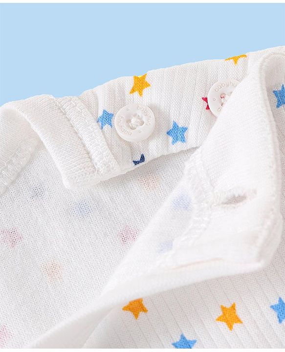 Babyhug Full Sleeves Vest Pullover & Bottom Thermal Wear Combo Star Print Pack Of 3 - Off White