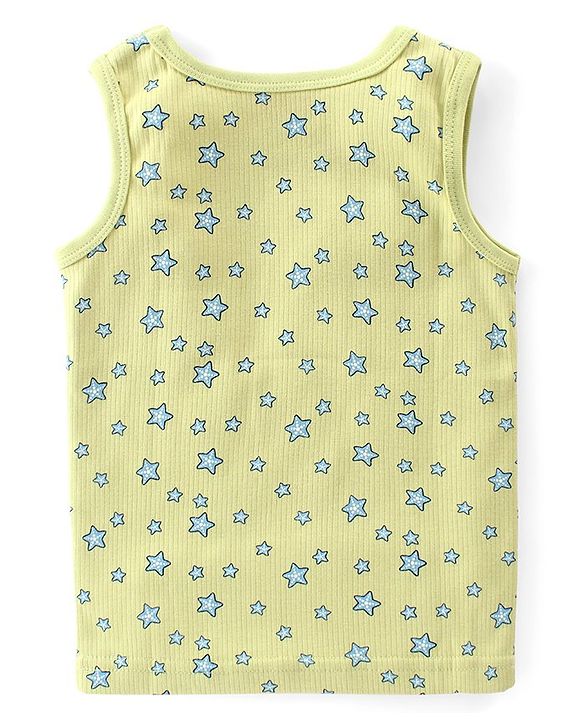 Babyhug Full Sleeve & Sleeveless Thermal Vests & Pant Set With Star Print - Green