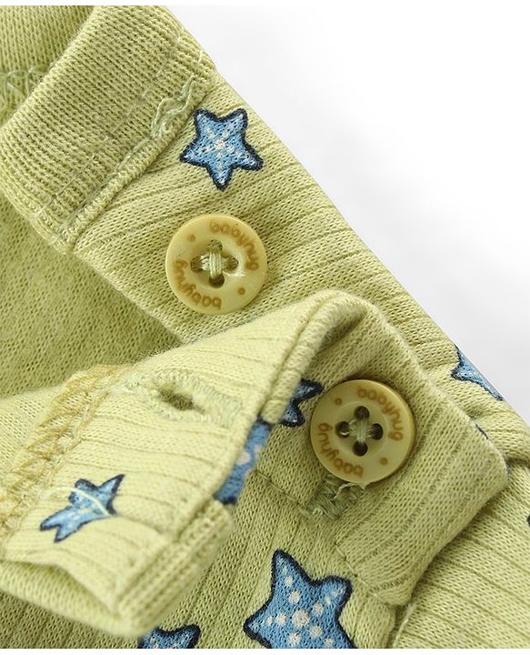 Babyhug Full Sleeve & Sleeveless Thermal Vests & Pant Set With Star Print - Green