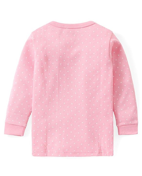 Babyhug Full Sleeves Thermal Vests & Pant Set with Polka Dots Print Pack Of 3 - Pink