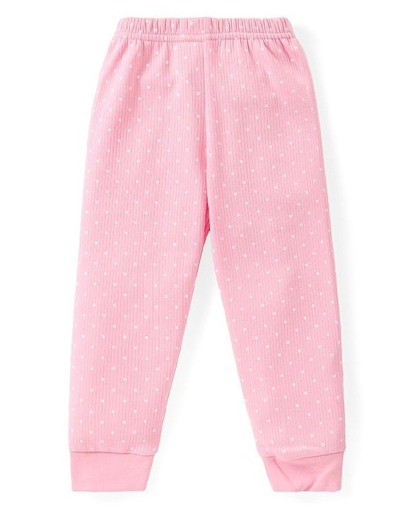 Babyhug Full Sleeves Thermal Vests & Pant Set with Polka Dots Print Pack Of 3 - Pink