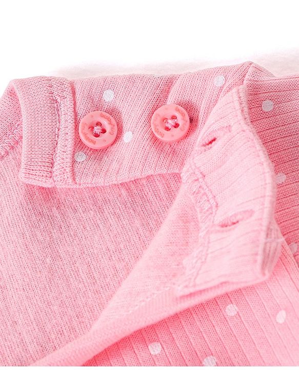 Babyhug Full Sleeves Thermal Vests & Pant Set with Polka Dots Print Pack Of 3 - Pink