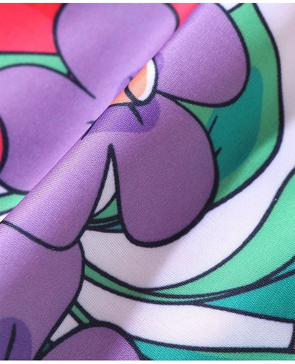 Babyhug Frill  Sleeves Floral Printed Frock  Swimsuit - Multicolour