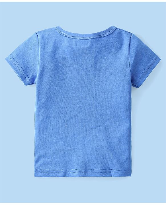 Babyhug 100% Cotton Knit Half Sleeves Front Open Vest Stripes & Dino Print Pack Of 3 - White Yellow & Blue