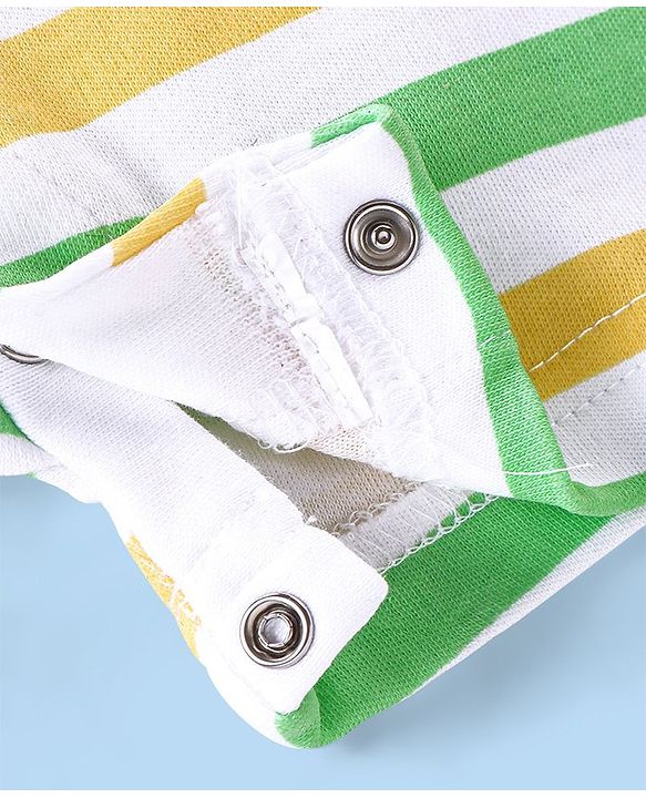 Babyhug 100% Cotton Half Sleeves Rompers Crocodile Print Pack of 2 - Multicolour