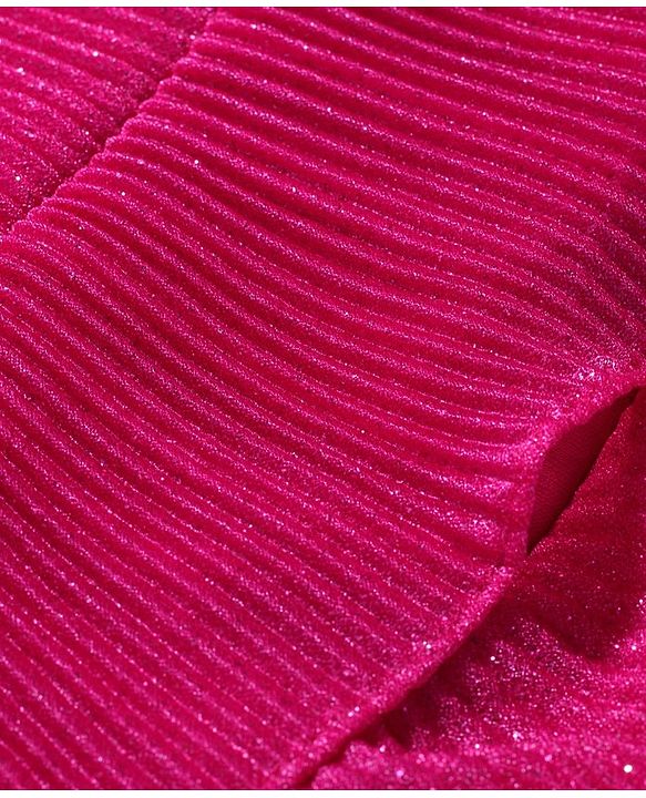 Babyhug Woven Half Sleeves A Line Tiered Party Frock With Frill Detailing - Pink