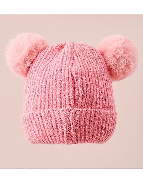 Babyhug Woollen Cap With Bunny Design - Blue