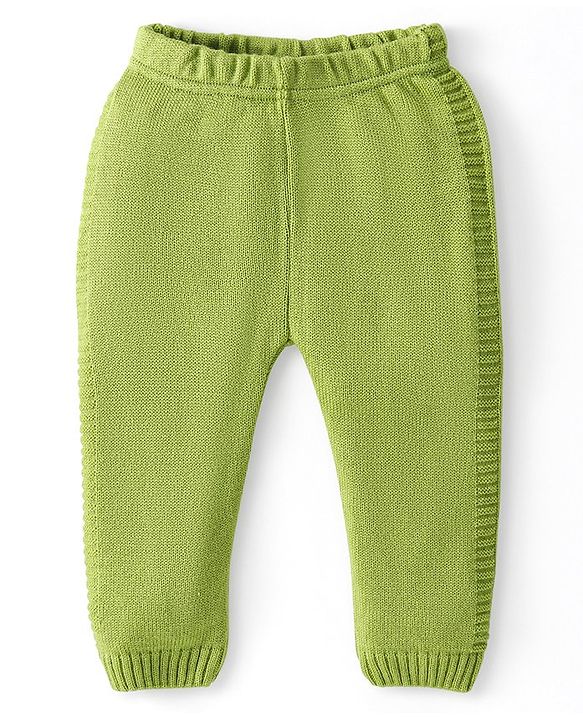 Babyhug Knitted Full Sleeves Striped Hooded Front Open Sweater Set - Sky Blue & Lime