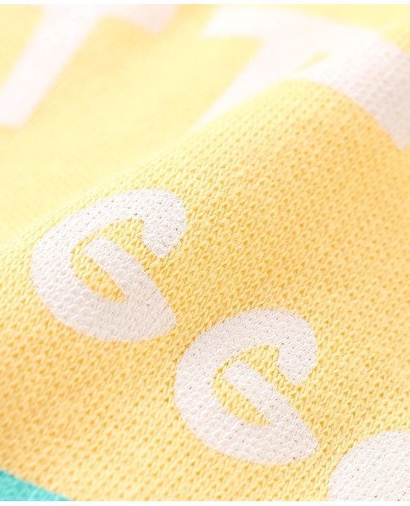 Babyhug Interlock Knit Full Sleeves Sleepsuit with JCB Print - Yellow