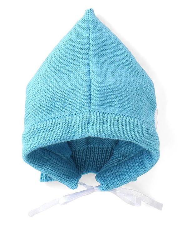 Babyhug Knitted Full Sleeves Striped Sweater Set with Cap & Booties - Blue