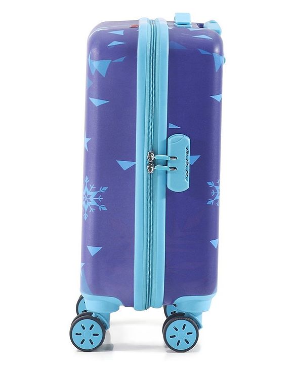 Babyhug Disney Frozen Hard Sided Kids Trolley Luggage Bag with Wheels Blue - 18 Inch