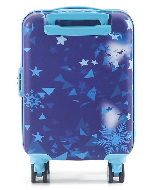 Babyhug Disney Frozen Hard Sided Kids Trolley Luggage Bag with Wheels Blue - 18 Inch