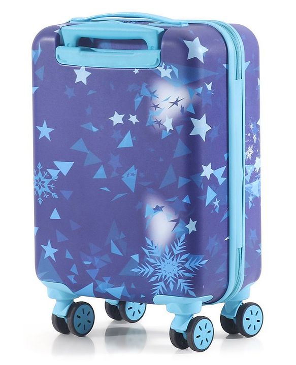 Babyhug Disney Frozen Hard Sided Kids Trolley Luggage Bag with Wheels Blue - 18 Inch