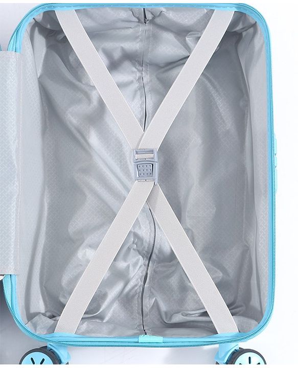 Babyhug Disney Frozen Hard Sided Kids Trolley Luggage Bag with Wheels Blue - 18 Inch