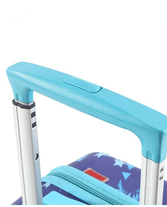 Babyhug Disney Frozen Hard Sided Kids Trolley Luggage Bag with Wheels Blue - 18 Inch