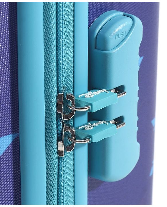 Babyhug Disney Frozen Hard Sided Kids Trolley Luggage Bag with Wheels Blue - 18 Inch