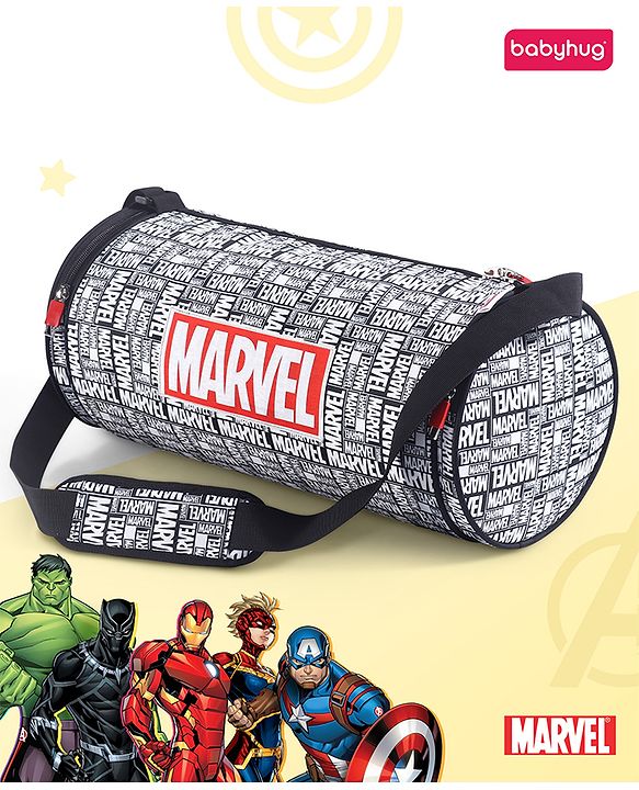 Babyhug Marvel Original Travel Bag - White| GYM Bag| Adjustable Shoulder Strap| Water Proof| Durable Zippers